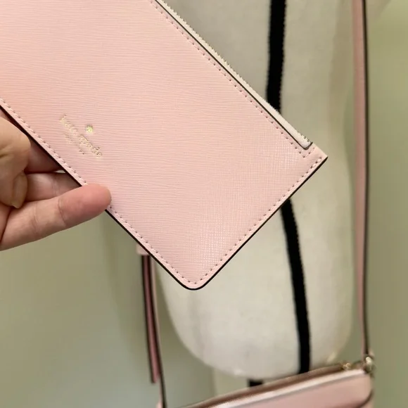 NWOT, Kate Spade Pink Crossbody Bag with thin wallet/card holder - Picture 8 of 9